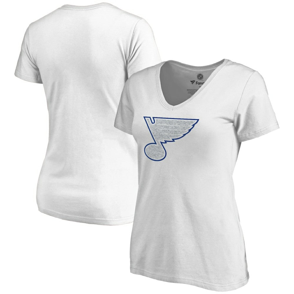 St. Louis Blues Women's Whiteout V-Neck T-Shirt -  NHL T-shirts