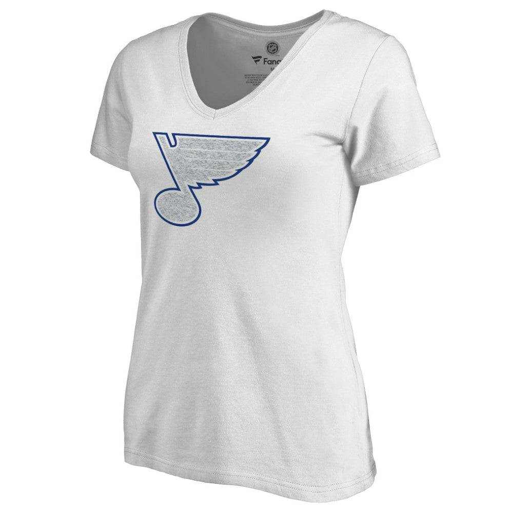 St. Louis Blues Women's Whiteout V-Neck T-Shirt -  NHL T-shirts