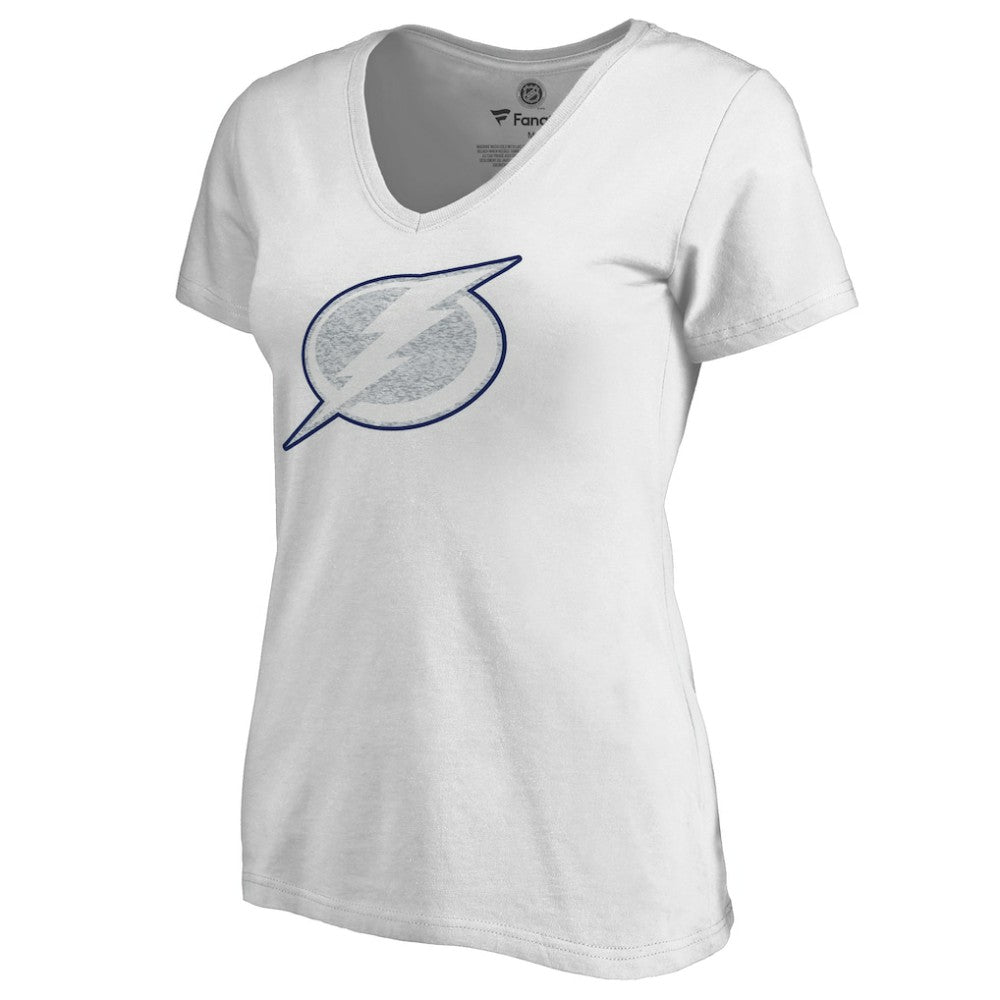 Tampa Bay Lightning Women's Whiteout V-Neck T-Shirt -  NHL T-shirts