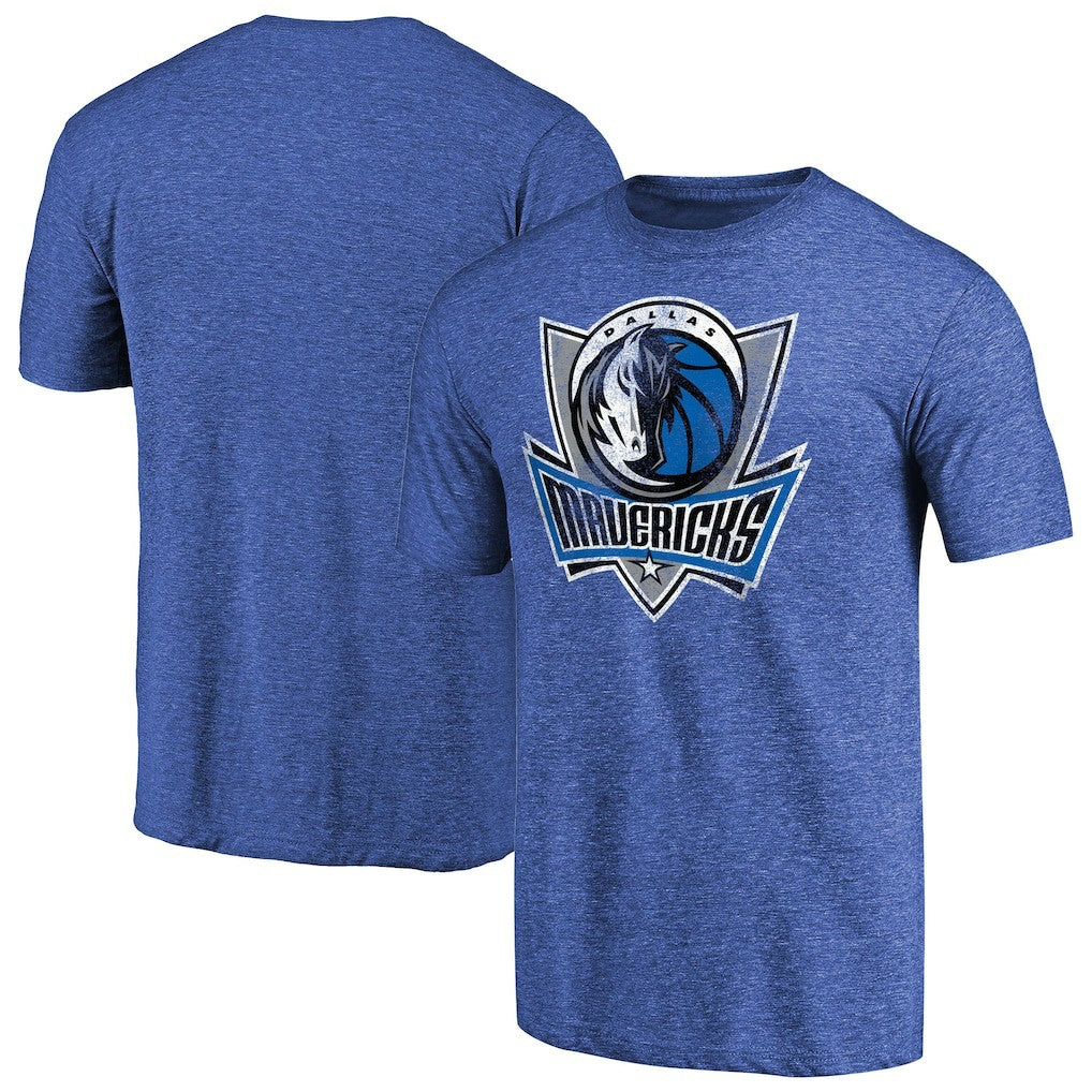 Heather Royal Dallas Mavericks Distressed Team Logo Tri-Blend T-Shirt sale | NBA