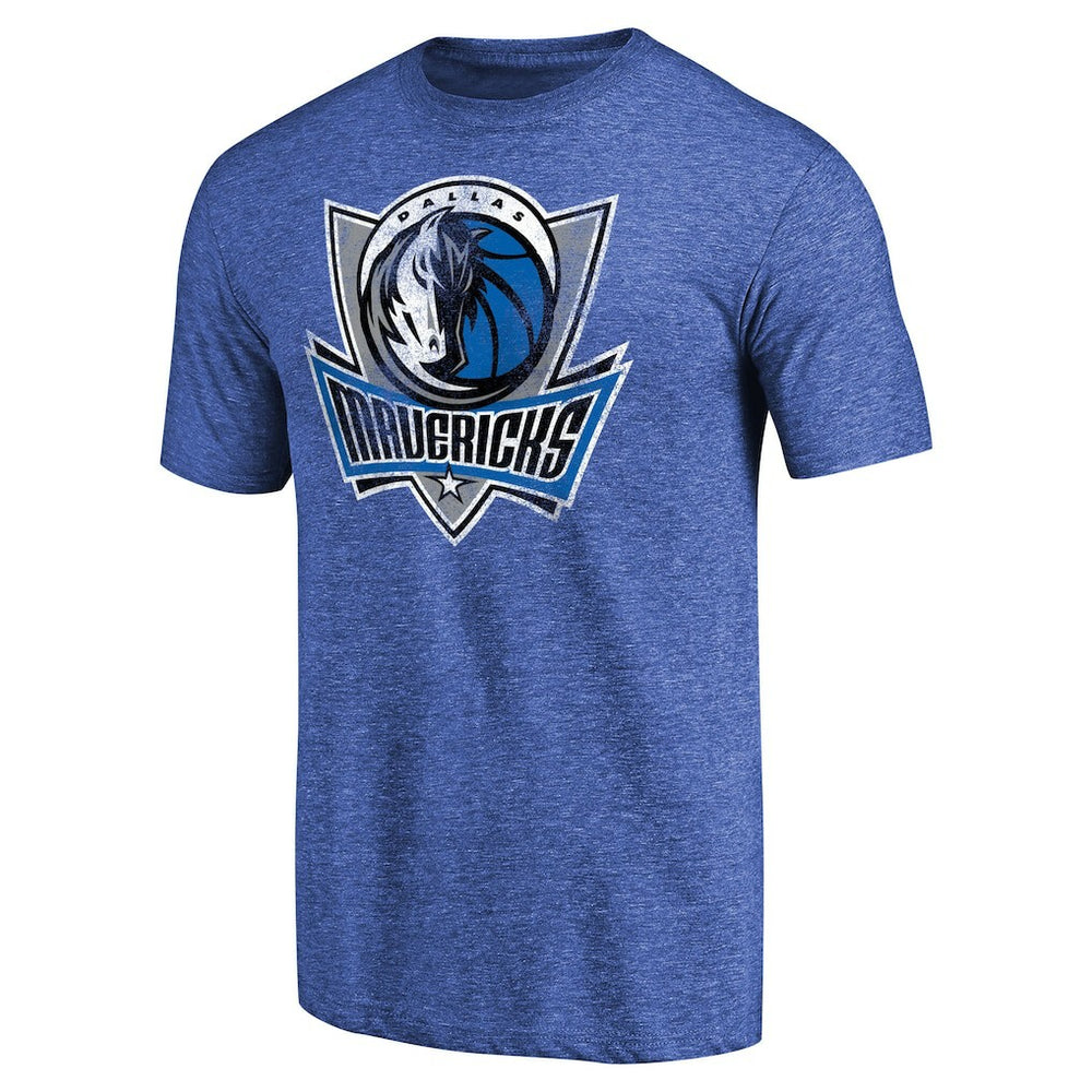 Heather Royal Dallas Mavericks Distressed Team Logo Tri-Blend T-Shirt sale | NBA