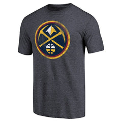 Heather Navy Denver Nuggets Distressed Team Logo Tri-Blend T-Shirt sale | NBA