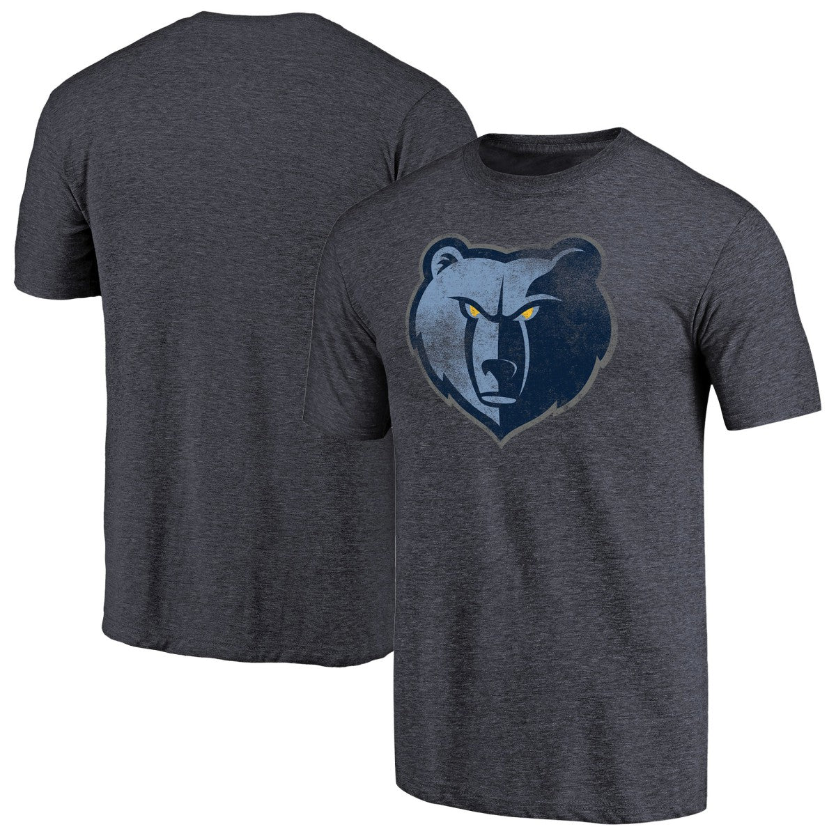 Heather Navy Memphis Grizzlies Distressed Team Logo Tri-Blend T-Shirt | NBA