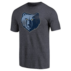 Heather Navy Memphis Grizzlies Distressed Team Logo Tri-Blend T-Shirt | NBA