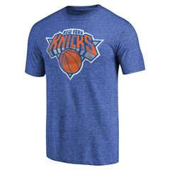 Heather Royal New York Knicks Distressed Team Logo Tri-Blend T-Shirt | NBA