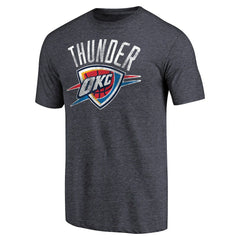Heather Navy Oklahoma City Thunder Distressed Team Logo Tri-Blend T-Shirt | NBA