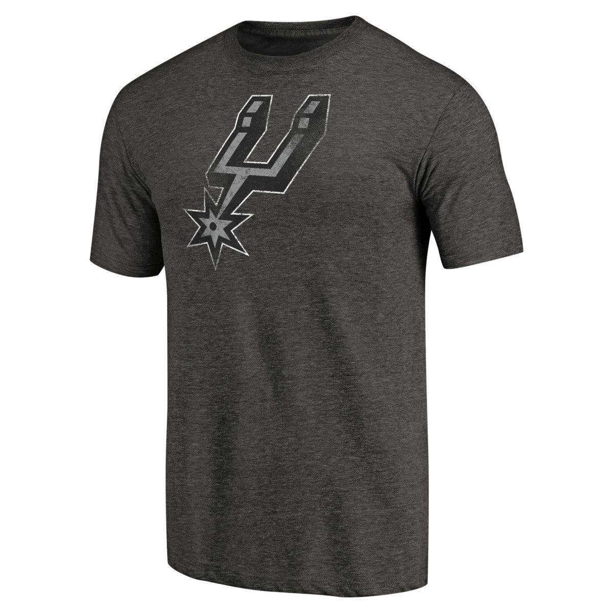 Heather Black San Antonio Spurs Distressed Team Logo Tri-Blend T-Shirt | NBA
