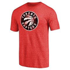 Heather Red Toronto Raptors Distressed Team Logo Tri-Blend T-Shirt | NBA