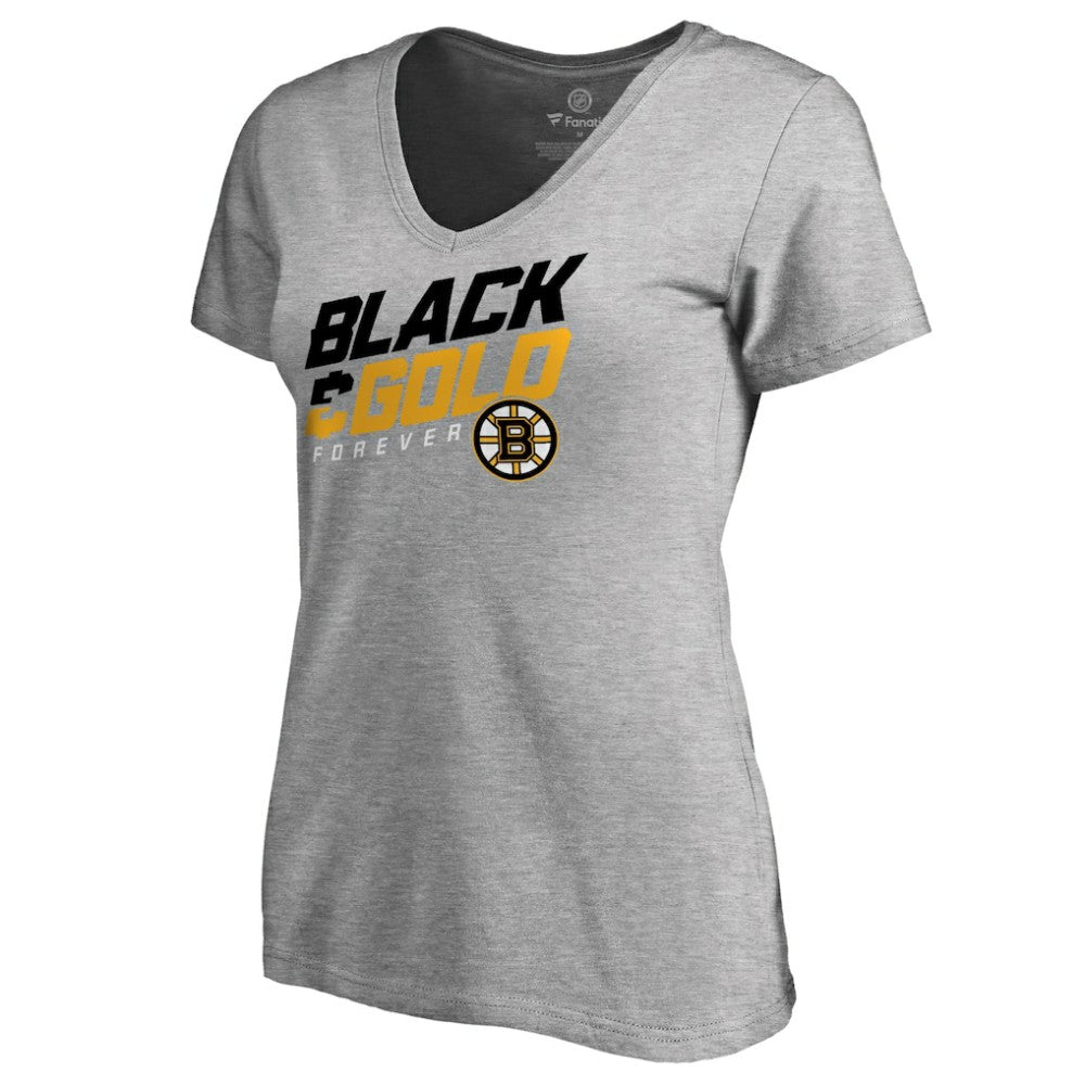 Boston Bruins Women's Hometown Collection Black & Gold V-Neck T-Shirt -  NHL T-shirts