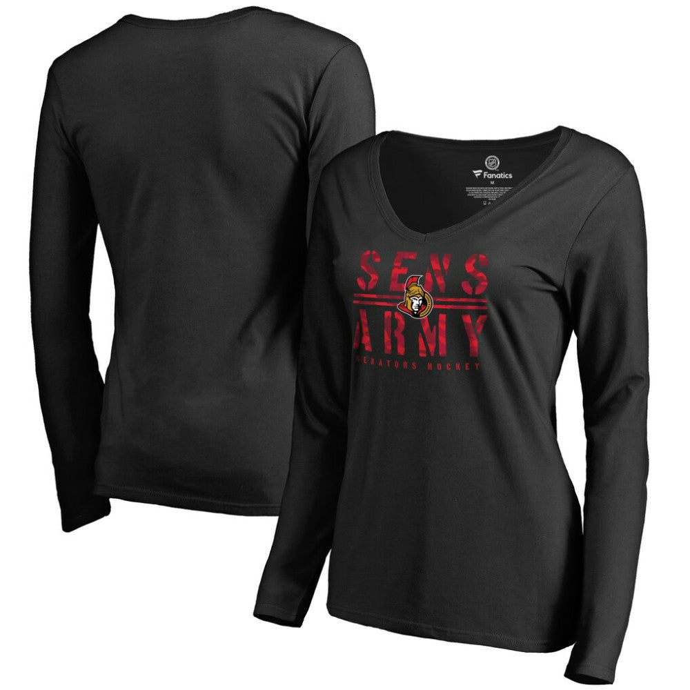 Ottawa Senators Women's Hometown Collection Sens Army V-Neck Long Sleeve T-Shirt -  NHL T-shirts