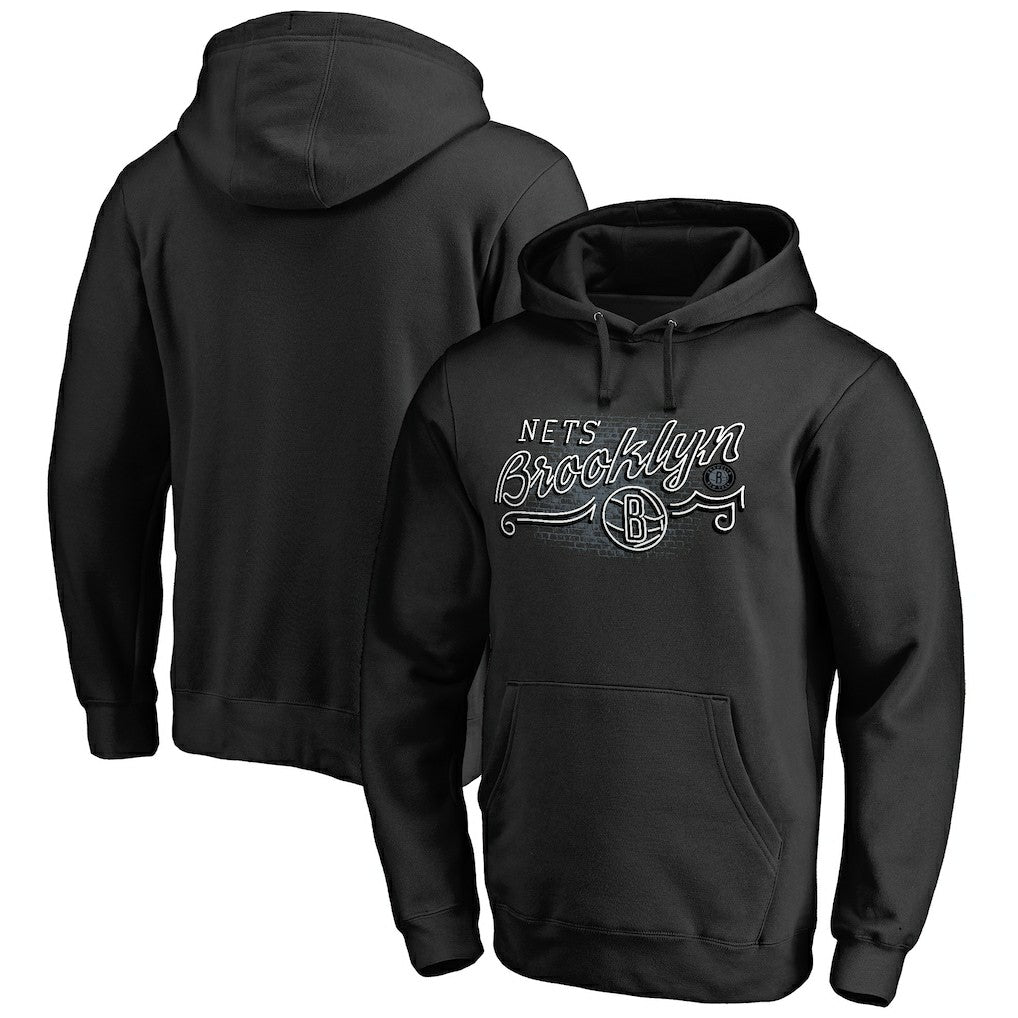 Black Brooklyn Nets Hometown Collection Neon Lights Pullover Hoodie | NBA