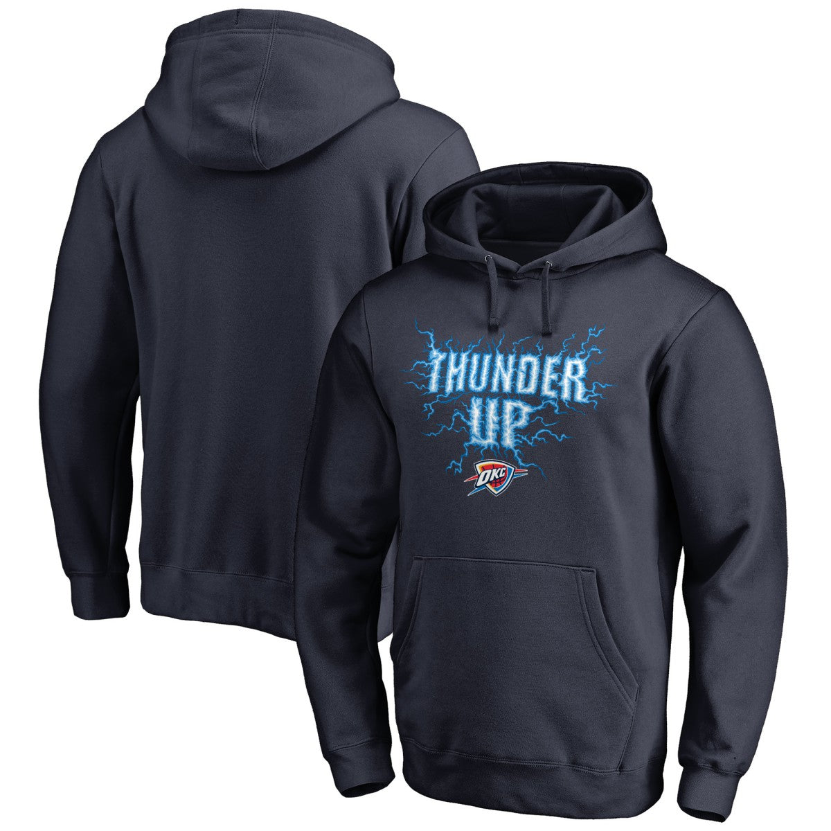 Navy Oklahoma City Thunder Hometown Collection Thunder Up Pullover Hoodie | NBA