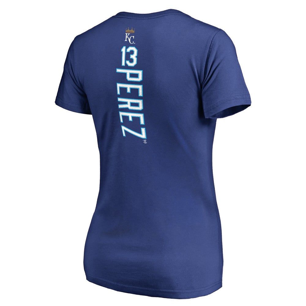 Salvador Perez Kansas City Royals Women's Backer V-Neck T-Shirt - MLB T-shirts