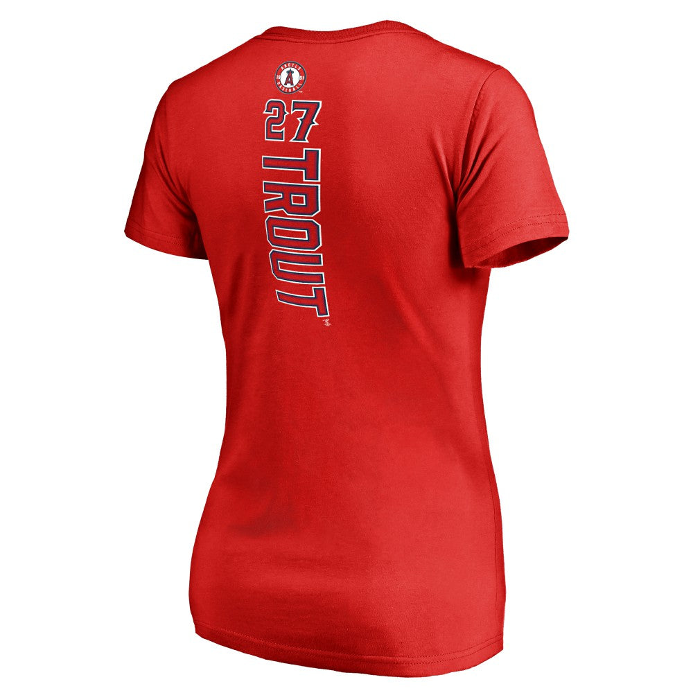 Mike Trout Los Angeles Angels Women's Backer V-Neck T-Shirt - MLB T-shirts