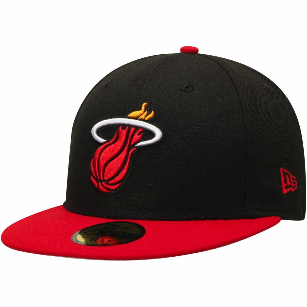 Black/Red Miami Heat Team Color 2Tone 59FIFTY Fitted Hat | NBA