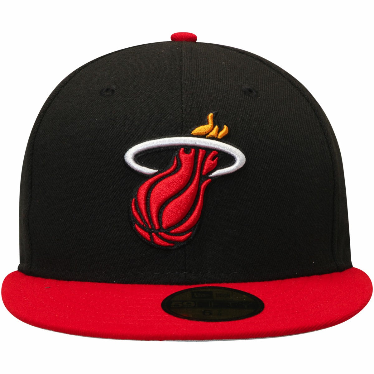 Black/Red Miami Heat Team Color 2Tone 59FIFTY Fitted Hat | NBA