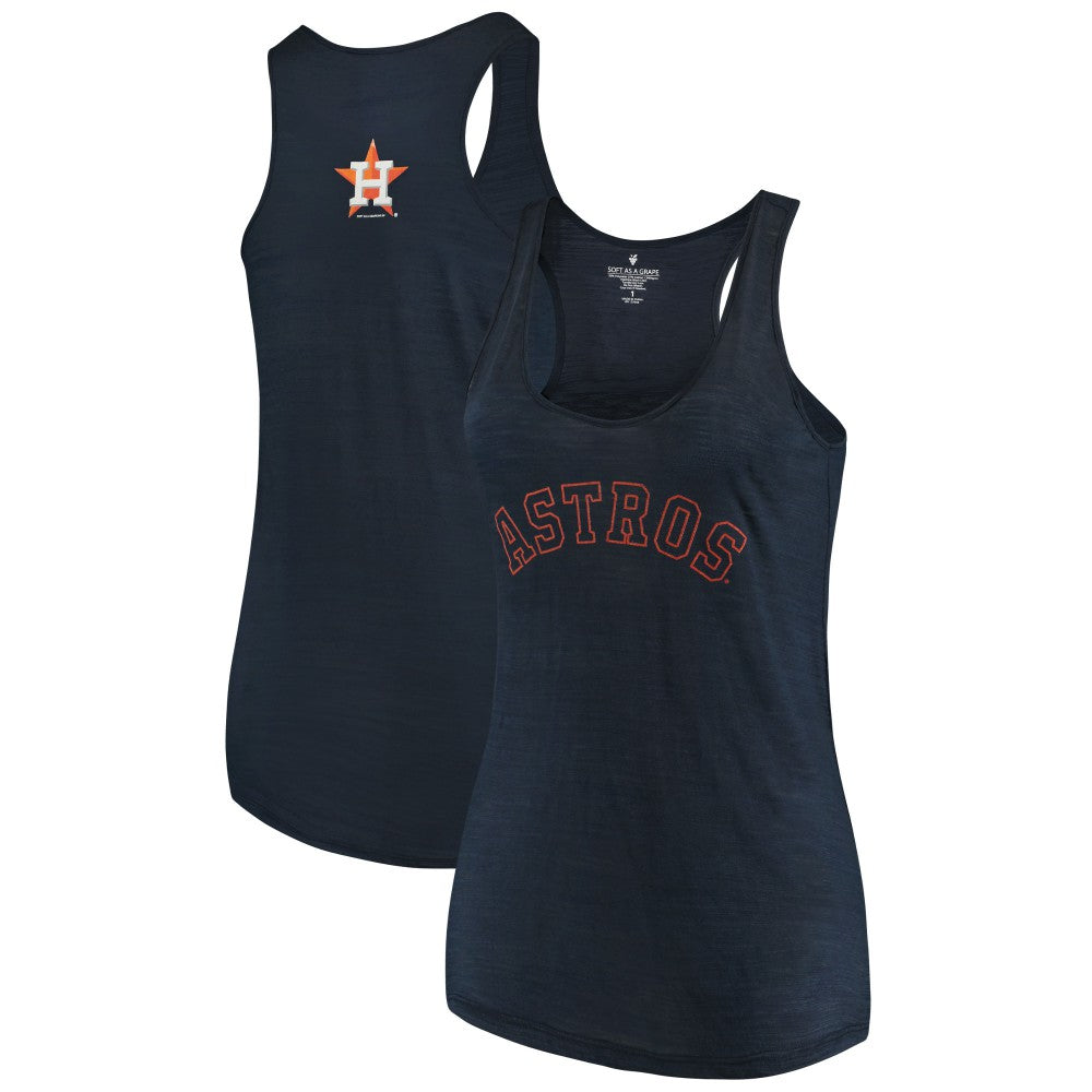 Houston Astros Soft as a Grape Women's Plus Size Swing for the Fences Racerback Tank Top - MLB Tanks