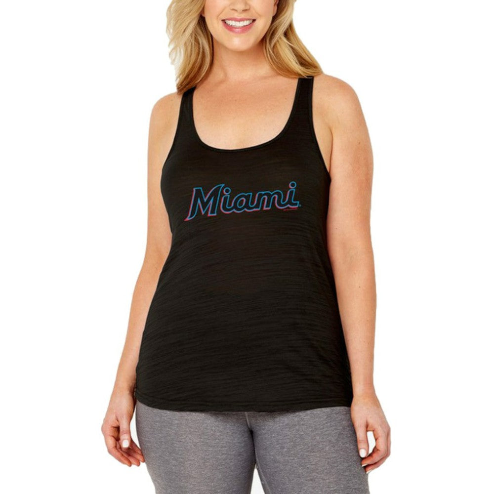 Miami Marlins Soft as a Grape Women's Plus Size Swing for the Fences Racerback Tank Top - MLB Tanks