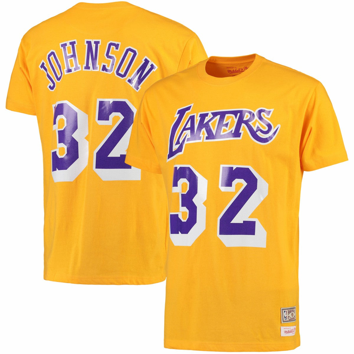 Gold Magic Johnson Los Angeles Lakers Hardwood Classics Retro Name & Number T-Shirt | NBA