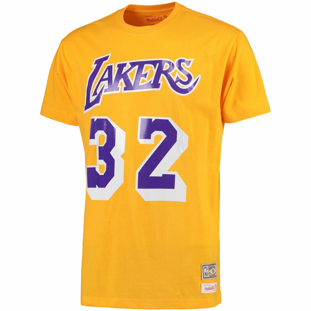 Gold Magic Johnson Los Angeles Lakers Hardwood Classics Retro Name & Number T-Shirt | NBA