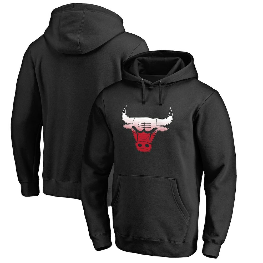 Black Chicago Bulls Gradient Logo Pullover Hoodie | NBA