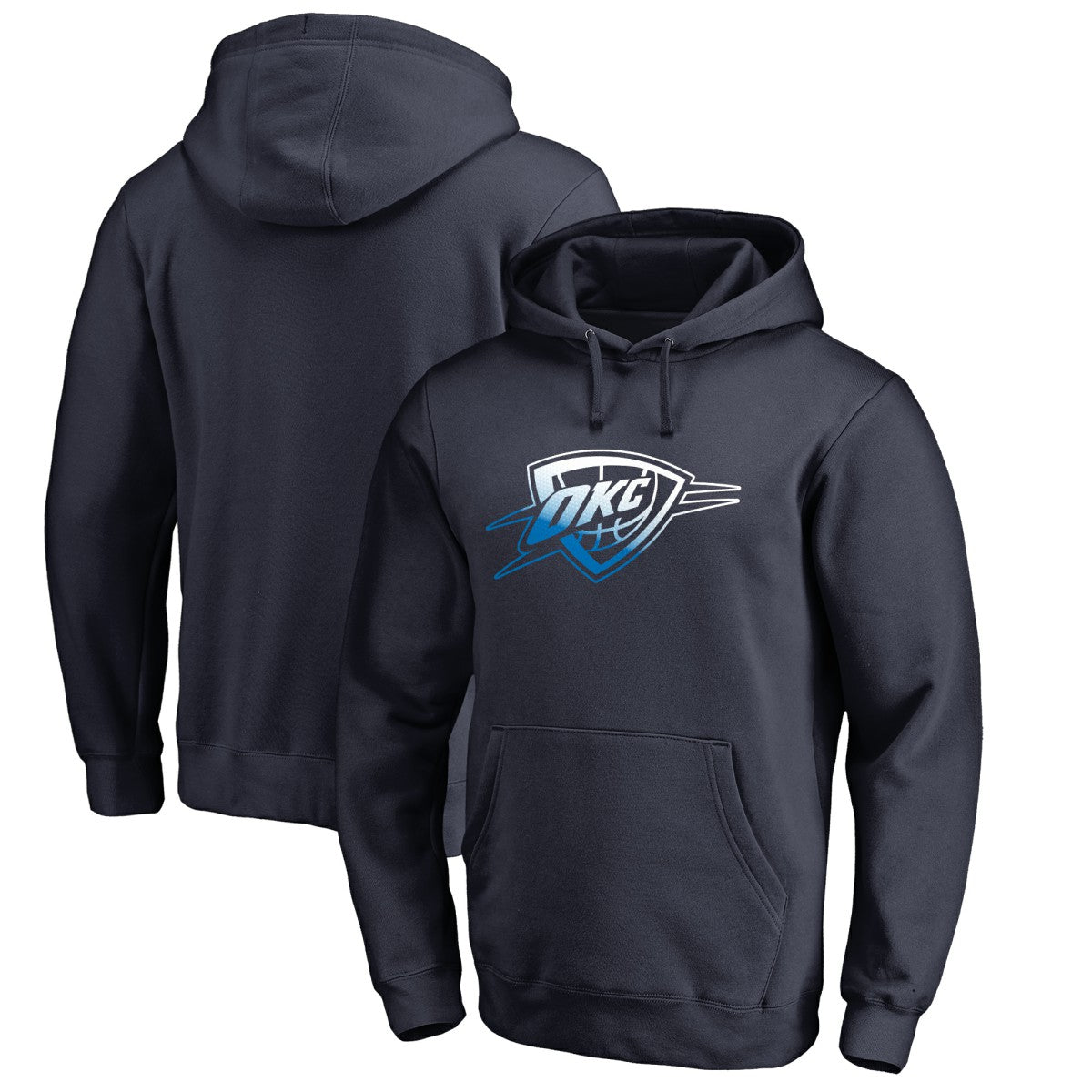 Navy Oklahoma City Thunder Gradient Logo Pullover Hoodie | NBA