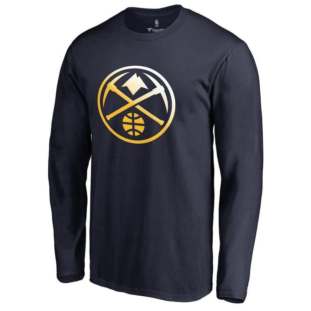 Navy Denver Nuggets Gradient Logo Long Sleeve T-Shirt sale | NBA