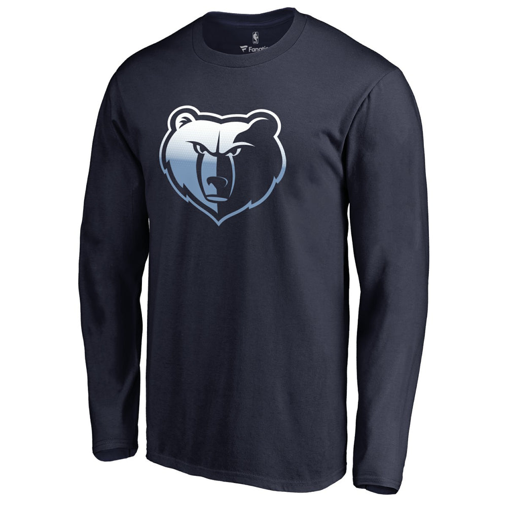 Navy Memphis Grizzlies Gradient Logo Long Sleeve T-Shirt | NBA
