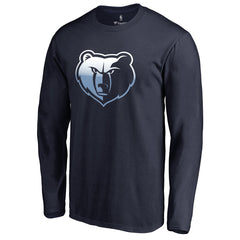 Navy Memphis Grizzlies Gradient Logo Long Sleeve T-Shirt | NBA