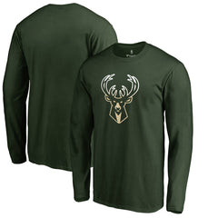 Green Milwaukee Bucks Gradient Logo Long Sleeve T-Shirt | NBA