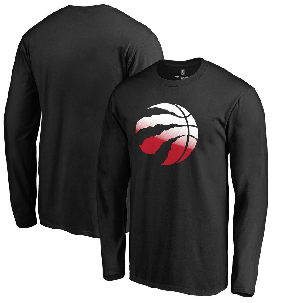 Black Toronto Raptors Gradient Logo Long Sleeve T-Shirt | NBA