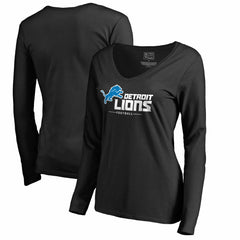Detroit Lions Women's Team Lockup V-Neck Long Sleeve T-Shirt | NFL Online