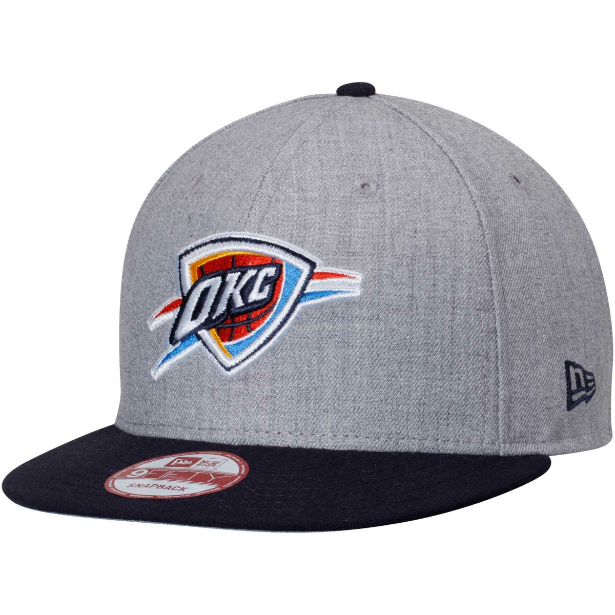 Heathered Gray/Navy Oklahoma City Thunder Two-Tone 9FIFTY Snapback Adjustable Hat | NBA