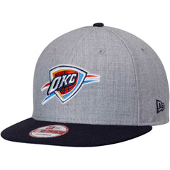 Heathered Gray/Navy Oklahoma City Thunder Two-Tone 9FIFTY Snapback Adjustable Hat | NBA