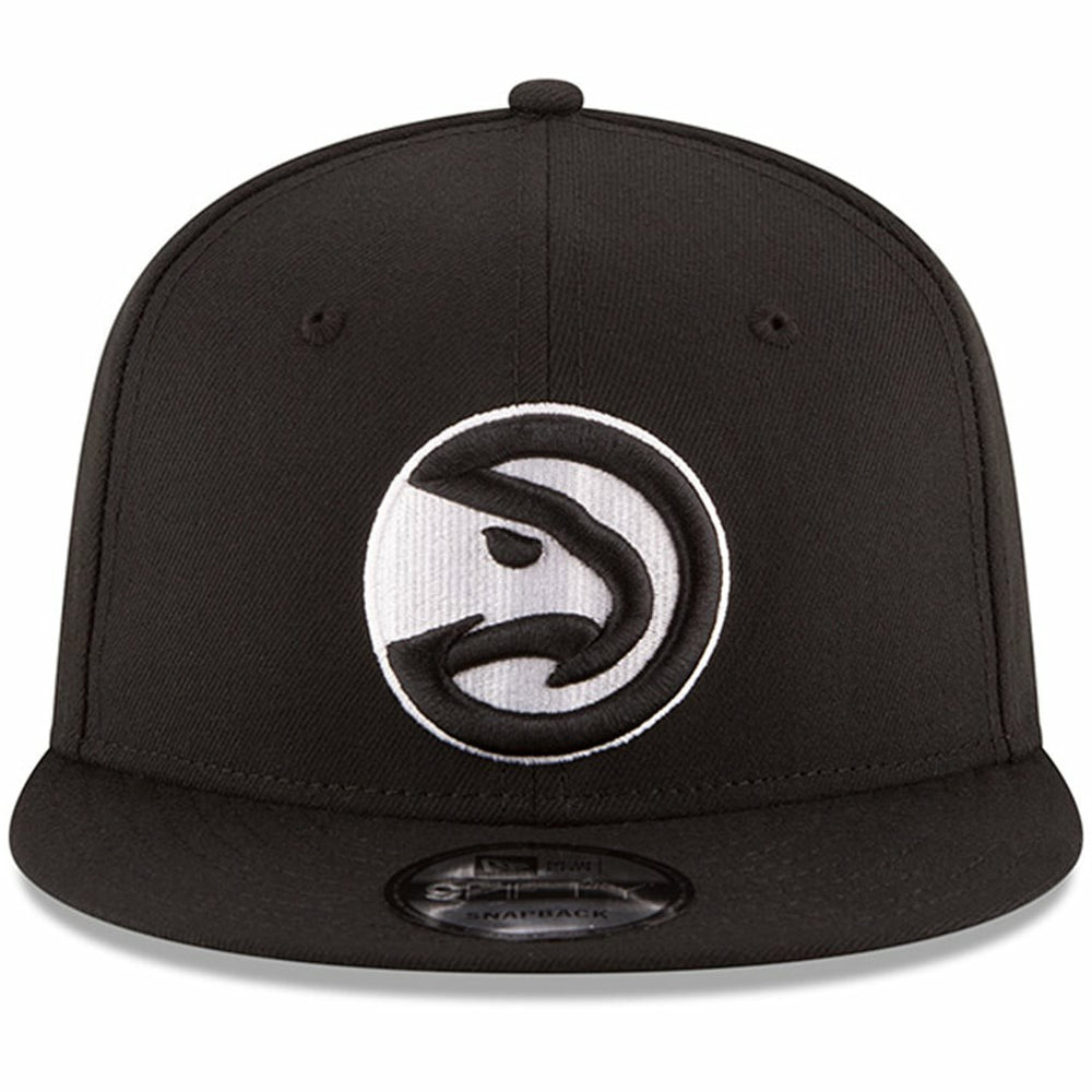 Black Atlanta Hawks Black & White Logo 9FIFTY Adjustable Snapback Hat | NBA