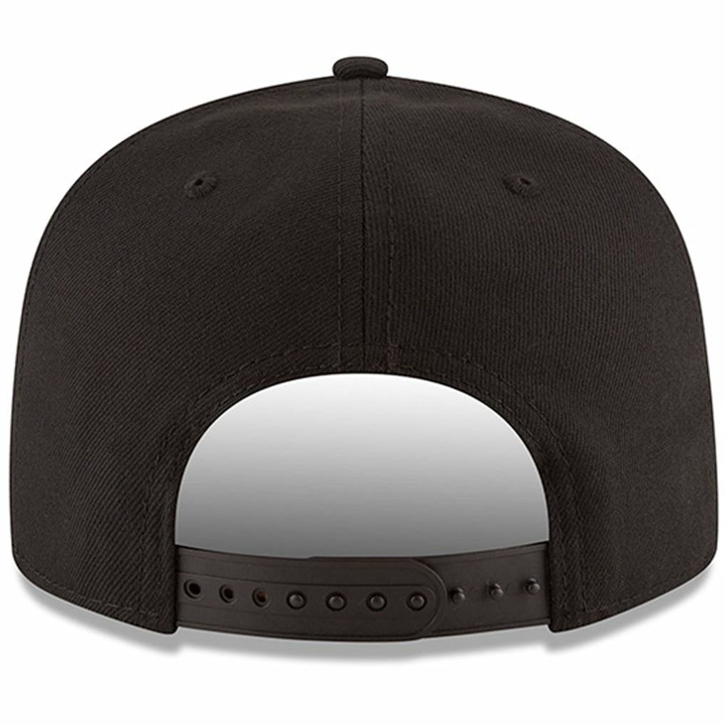 Black Atlanta Hawks Black & White Logo 9FIFTY Adjustable Snapback Hat | NBA