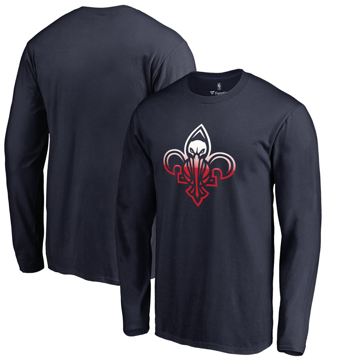 Navy New Orleans Pelicans Gradient Logo Long Sleeve T-Shirt | NBA