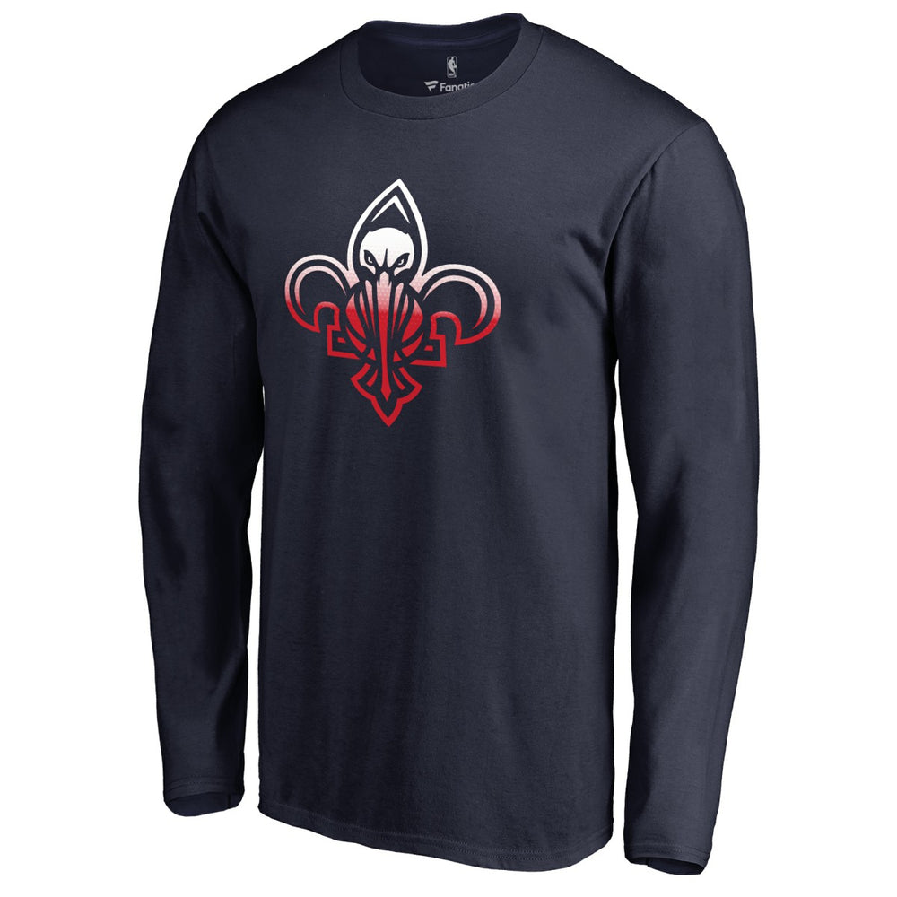 Navy New Orleans Pelicans Gradient Logo Long Sleeve T-Shirt | NBA