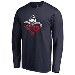 Navy New Orleans Pelicans Gradient Logo Long Sleeve T-Shirt | NBA