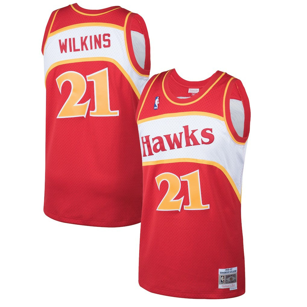 Red Dominique Wilkins Atlanta Hawks 1986/87 Hardwood Classics Swingman Jersey | NBA