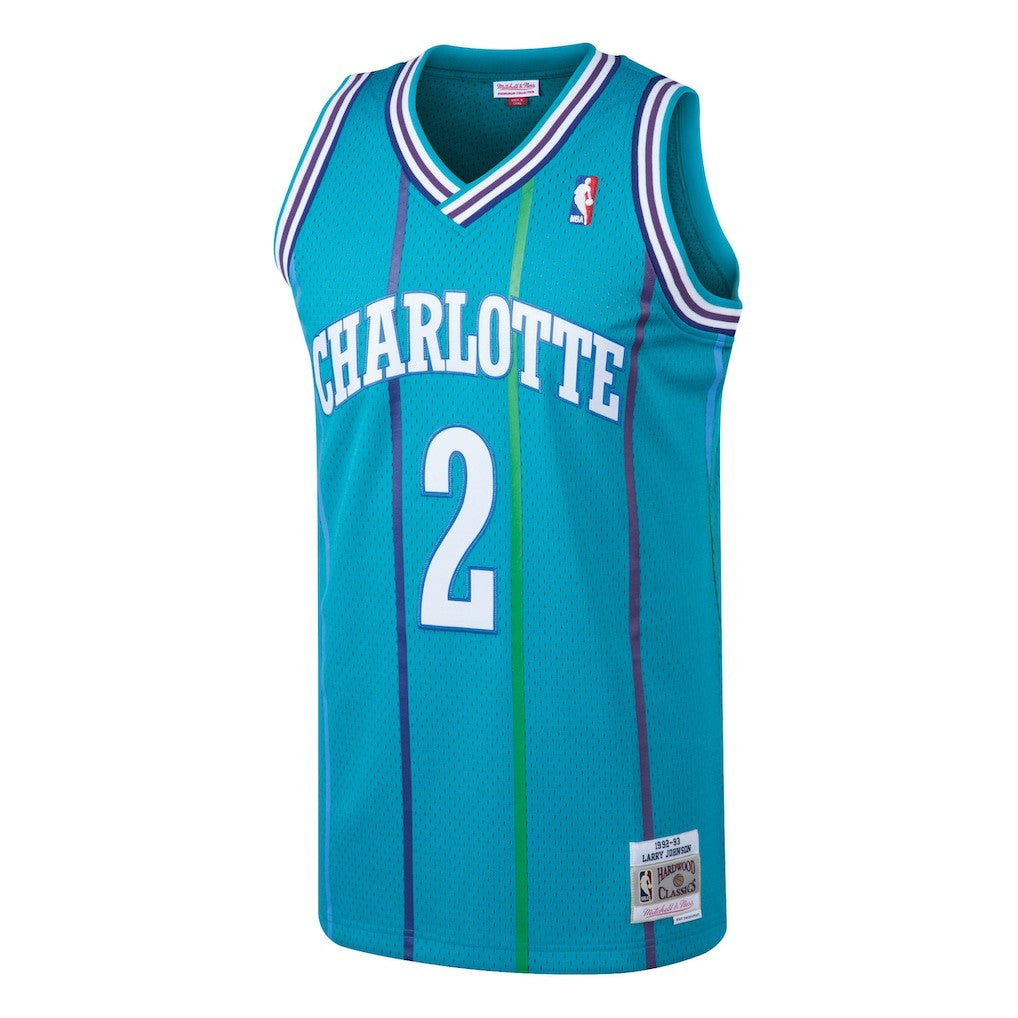 Teal Larry Johnson Charlotte Hornets 1992/93 Hardwood Classics Swingman Jersey | NBA