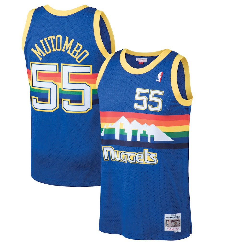 Blue Dikembe Mutombo Denver Nuggets 1991/92 Hardwood Classics Swingman Jersey sale | NBA