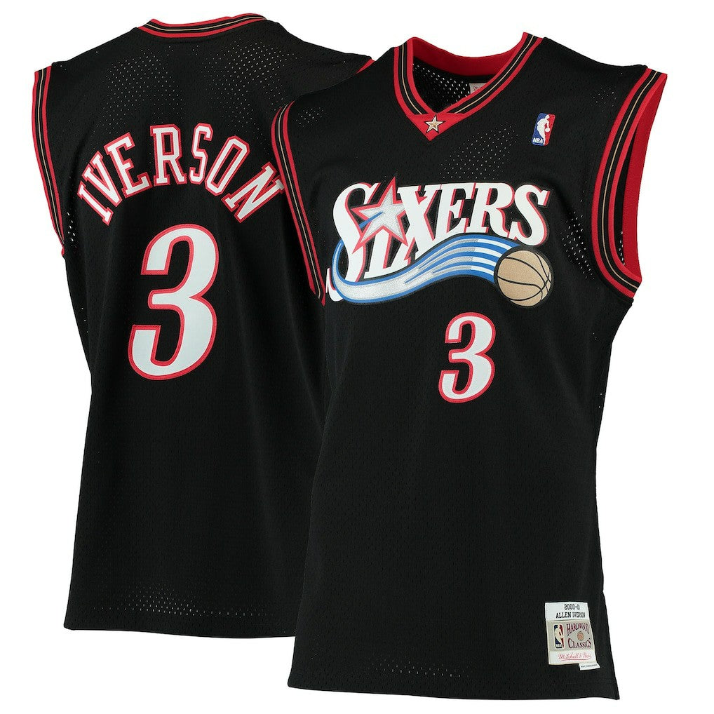 Black Allen Iverson Philadelphia 76ers 2000/01 Hardwood Classics Swingman Jersey sale | NBA
