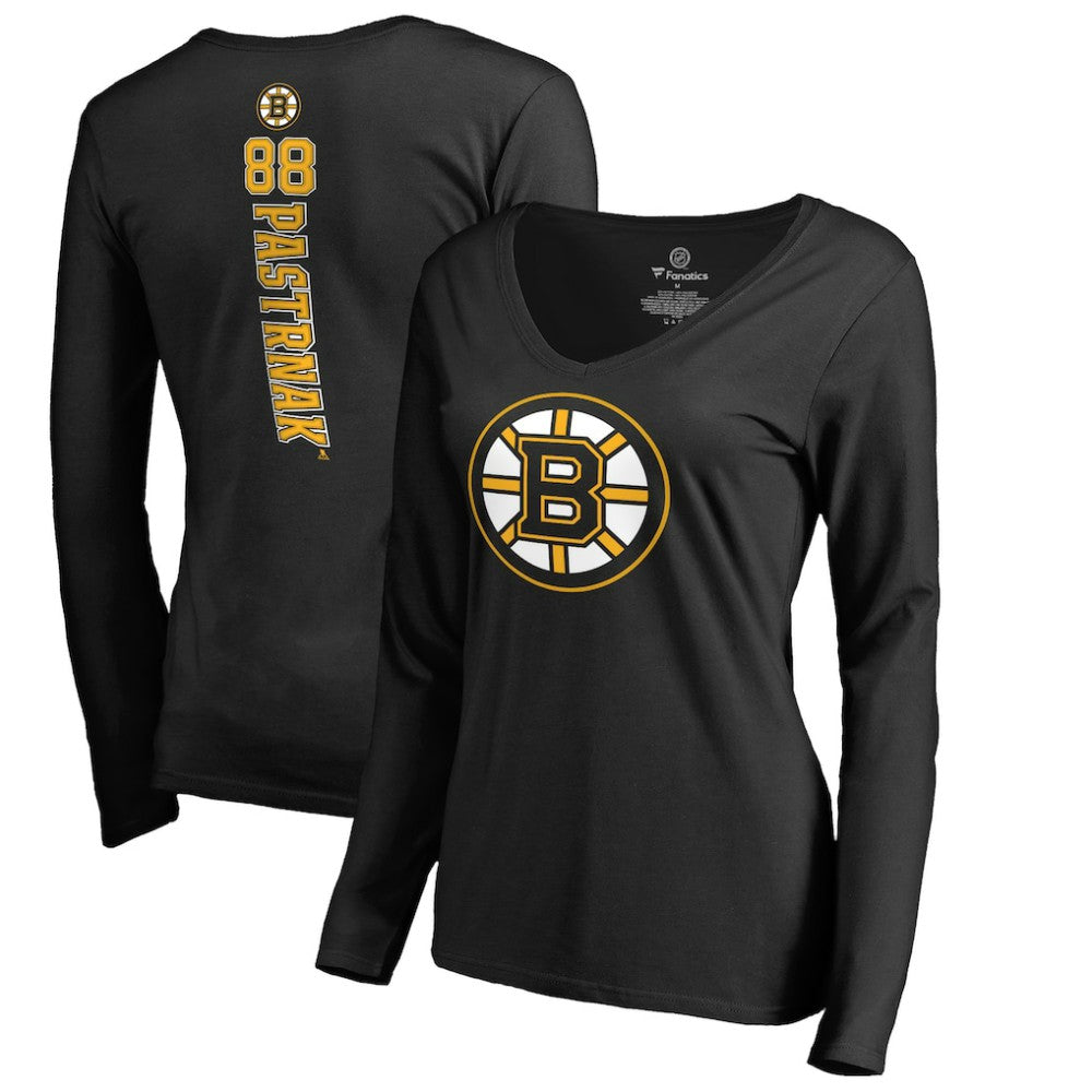 David Pastrnak Boston Bruins Women's Backer V-Neck Long Sleeve T-Shirt -  NHL T-shirts