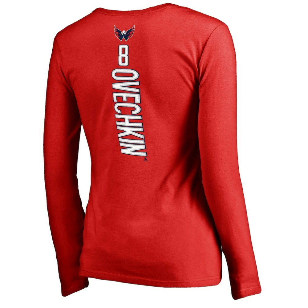 Alexander Ovechkin Washington Capitals Women's Backer V-Neck Long Sleeve T-Shirt -  NHL T-shirts