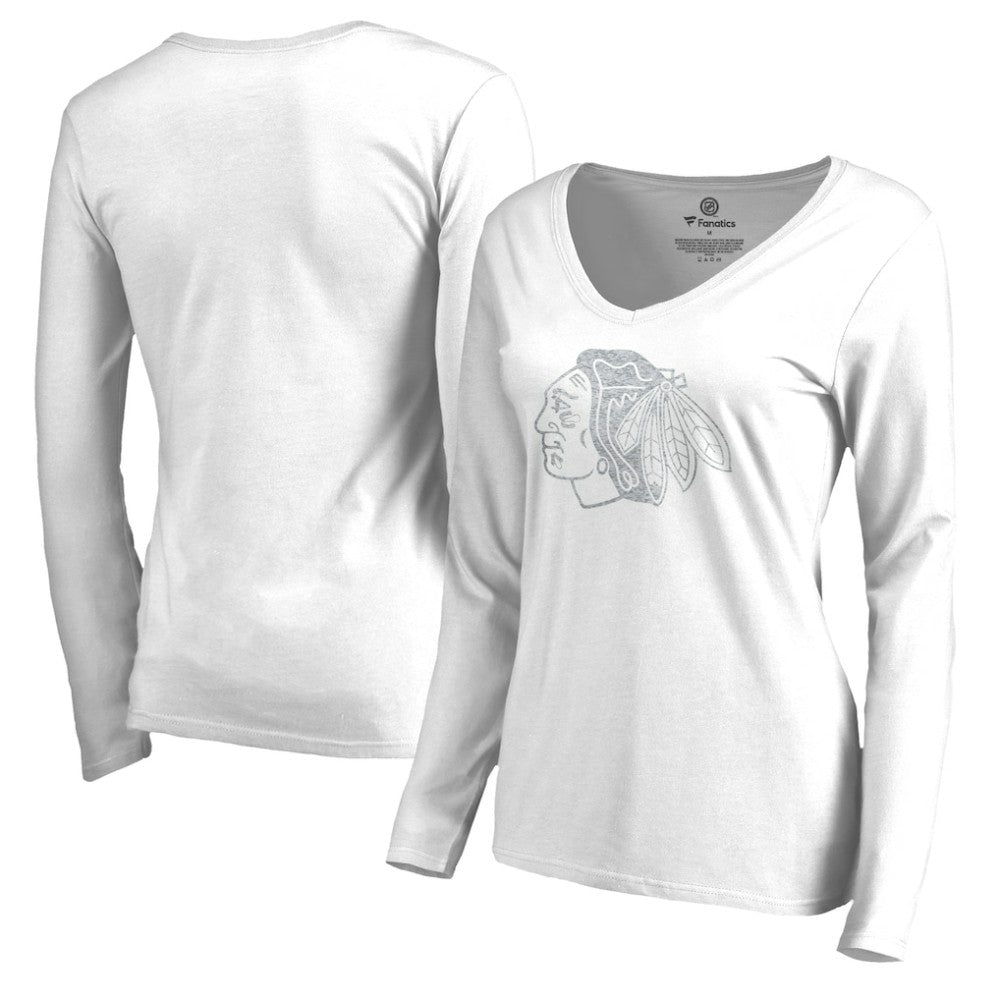 Chicago Blackhawks Women's White Out Long Sleeve T-Shirt -  NHL T-shirts