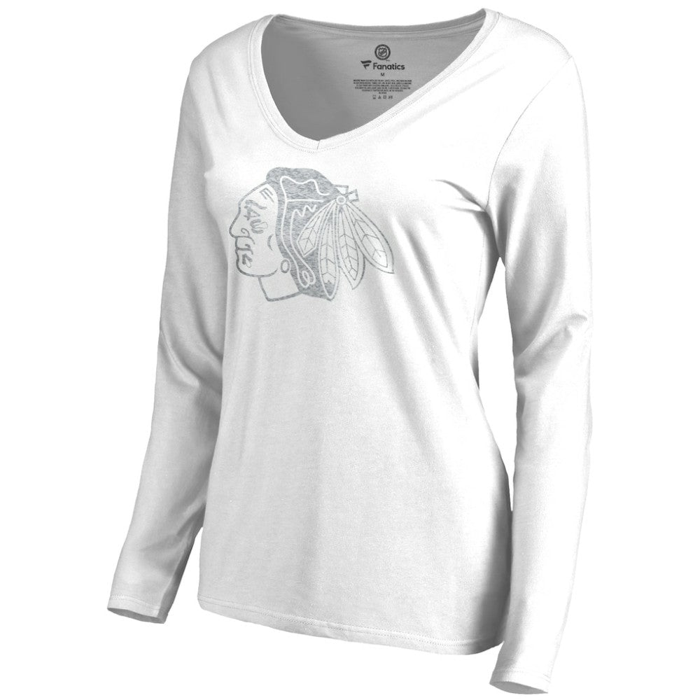 Chicago Blackhawks Women's White Out Long Sleeve T-Shirt -  NHL T-shirts