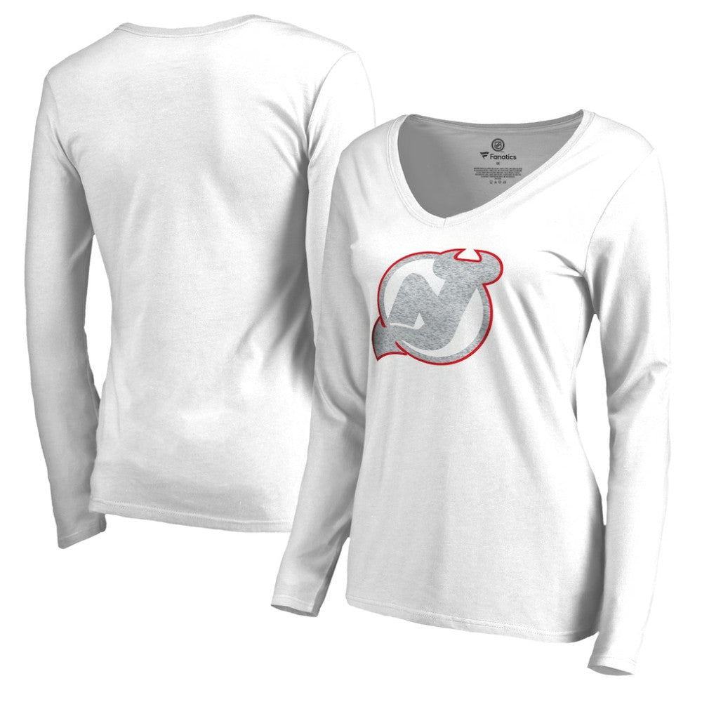 New Jersey Devils Women's White Out Long Sleeve T-Shirt -  NHL T-shirts
