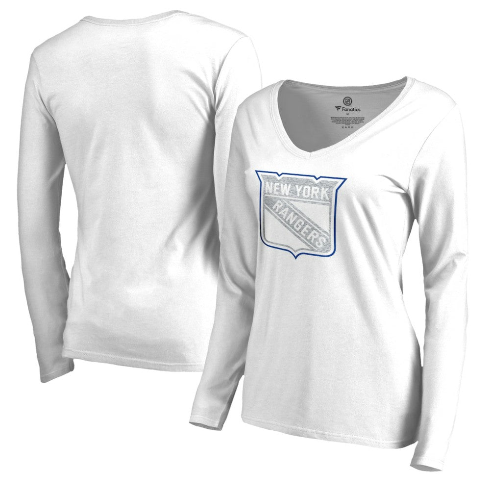 New York Rangers Women's White Out Long Sleeve T-Shirt -  NHL T-shirts