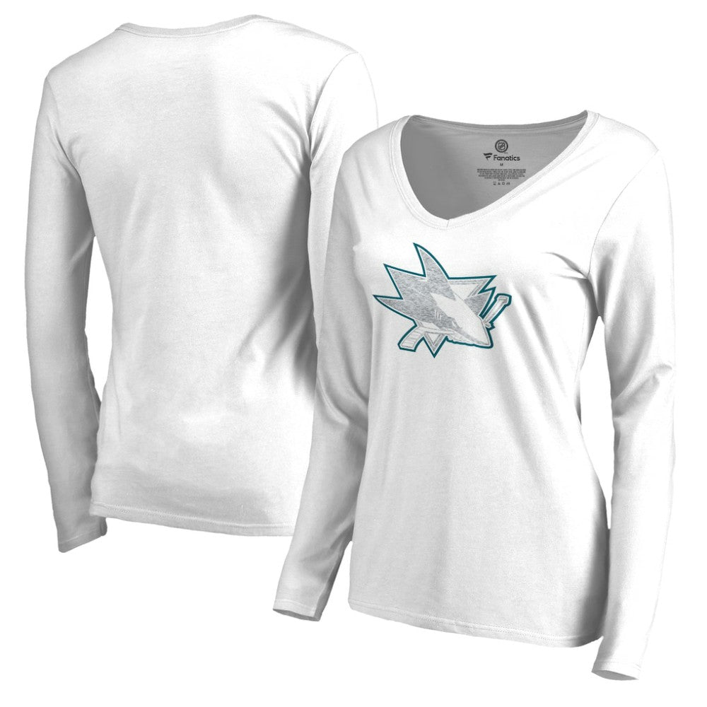 San Jose Sharks Women's White Out Long Sleeve T-Shirt -  NHL T-shirts